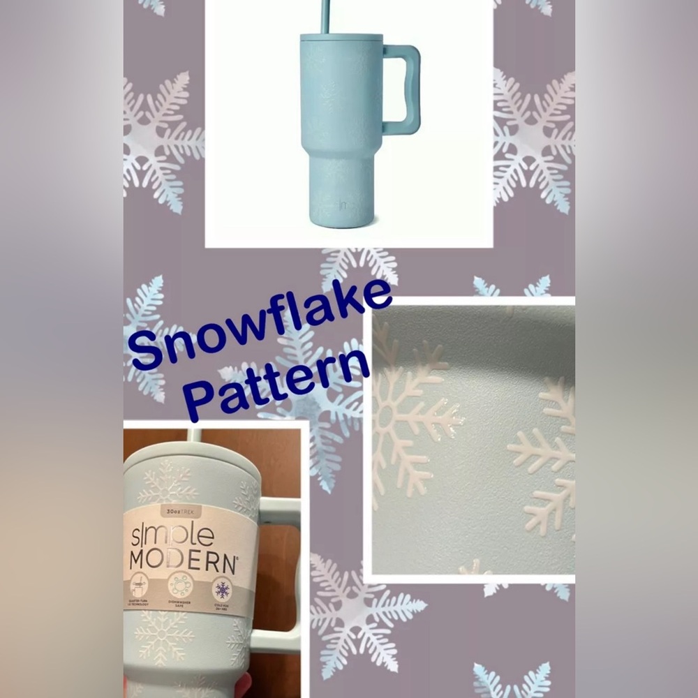Simple Modern 30 fl oz Insulated Stainless Steel Trek Tumbler Snowflake Holiday